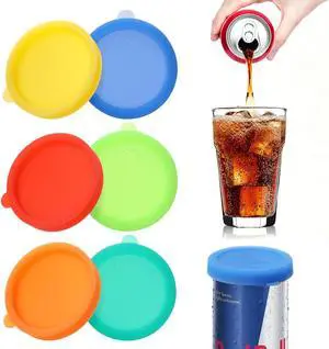 Aieve Silicone Soda Can Lids, Reusable Can Covers/Toppers for Soda, Can Saver for Soda, Pop, Coke, Beverage, Fits Slim Standard Mini Cans (6 Pack, Assorted, BPA-Free) Aieve Silicone Soda Can Lids, Reusable Can Covers/Toppers for Soda, Can Saver for Soda, Pop, Coke, Beverage, Fits Slim Standard Mini Cans (6 Pack, Assorted, BPA-Free)