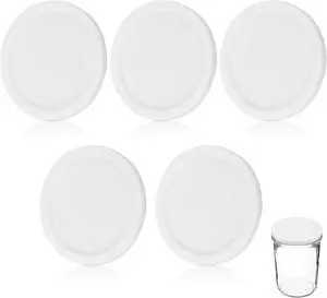 Plastic Lids Compatible with Weck Jars 10 mm, Keep Fresh Covers 5 Pcs Plastic Lids Compatible with Weck Jars 10 mm, Keep Fresh Covers 5 Pcs