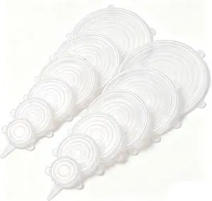 12 pcs Silicone Stretch lids set(6 Sizes,white) 12 pcs Silicone Stretch lids set(6 Sizes,white)