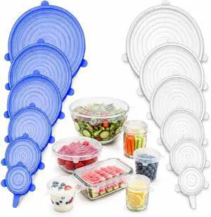 6pcs Reusable Silicone Stretch Lids, Six-piece Set Of Silicone Fresh-keeping Covers, Stretching Bowl Covers,Dust-proof Refrigerator Microwave Oven Sealing for Various Food Containers (white) 6pcs Reusable Silicone Stretch Lids, Six-piece Set Of Silicone Fresh-keeping Covers, Stretching Bowl Covers,Dust-proof Refrigerator Microwave Oven Sealing for Various Food Containers (white)