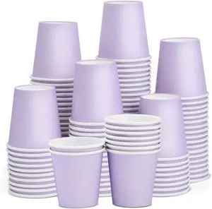 100 Pack 3oz Bathroom Cups, Purple Mouthwash Cups, Small Paper Cups 100 Pack 3oz Bathroom Cups, Purple Mouthwash Cups, Small Paper Cups