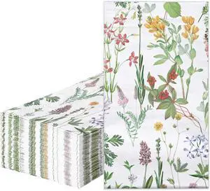 RUSPEPA Decorative Paper Hand Towels Wild Flower Disposable Napkins for Bathroom & Guest Room- 3 Ply 4.3" x 7.5" Folded Seasonal Dinner Decorative for Wedding, Baby Shower Party 50 Packs RUSPEPA Decorative Paper Hand Towels Wild Flower Disposable Napkins for Bathroom & Guest Room- 3 Ply 4.3" x 7.5" Folded Seasonal Dinner Decorative for Wedding, Baby Shower Party 50 Packs