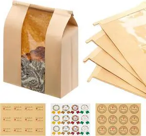 30 Pack Large Paper Sourdough Bread Bags with Tin Tie Tabs & 120 Stickers 30 Pack Large Paper Sourdough Bread Bags with Tin Tie Tabs & 120 Stickers
