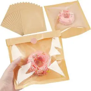 Ocmoiy Heat-Sealable Bakery Bags with Window, 7.1 x 7.5 Inches, 100 Pack Ocmoiy Heat-Sealable Bakery Bags with Window, 7.1 x 7.5 Inches, 100 Pack