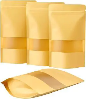 Premium 5 PCS Stand-Up Ziplock Kraft Pouches (7.9x11.8 inch) Resealable Food Storage Bags with Clear Window for Snacks, Coffee, Candy Reusable, Leakproof, Eco-Friendly Premium 5 PCS Stand-Up Ziplock Kraft Pouches (7.9x11.8 inch) Resealable Food Storage Bags with Clear Window for Snacks, Coffee, Candy Reusable, Leakproof, Eco-Friendly