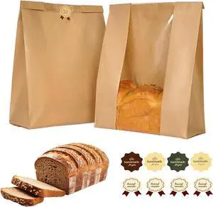 25 pcs Bread Bags for Homemade Bread, Sourdough Bags with Window 25 pcs Bread Bags for Homemade Bread, Sourdough Bags with Window