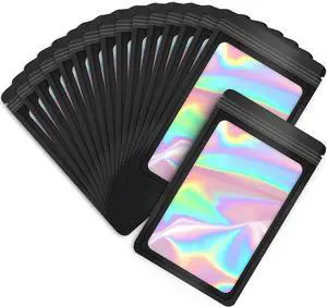 EONJOE 100-Pack Mylar Bags Resealable Sealable Holographic Zip Bag Jewelry Candy Sample Product Small Bussiness Packaging Supplies 3×3 InchBlack EONJOE 100-Pack Mylar Bags Resealable Sealable Holographic Zip Bag Jewelry Candy Sample Product Small Bussiness Packaging Supplies 3×3 InchBlack