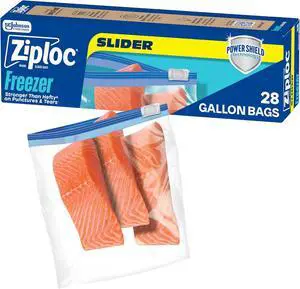 Ziploc Gallon Freezer Slider Bags, Food Storage, 28 Count Ziploc Gallon Freezer Slider Bags, Food Storage, 28 Count