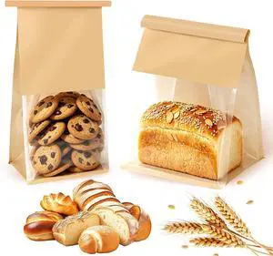 Bakery-Grade Bread & Cookie Bags for Homemade Snack, 2-Size 25Pcs Bakery-Grade Bread & Cookie Bags for Homemade Snack, 2-Size 25Pcs