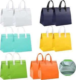 12Pcs Insulated Take Away Bags Disposable Cooler Bag Thermal Lunch Grocery Take Out Bags for Coffee Milk Tea Hot Cold Drink Fresh Food Delivery (6 Colors) 12Pcs Insulated Take Away Bags Disposable Cooler Bag Thermal Lunch Grocery Take Out Bags for Coffee Milk Tea Hot Cold Drink Fresh Food Delivery (6 Colors)