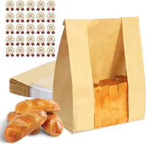 WIKDAY Bread Bags for Homemade Bread 30PCS Sourdough Bakery Bag with Window WIKDAY Bread Bags for Homemade Bread 30PCS Sourdough Bakery Bag with Window
