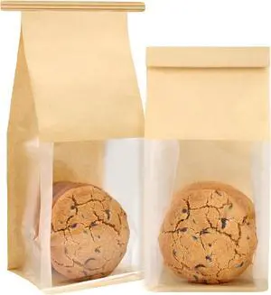 Ohuimrt Small Bakery Bags with Windows, 50 PCS, 3.9 x 3.5 x 9.5 Inch Ohuimrt Small Bakery Bags with Windows, 50 PCS, 3.9 x 3.5 x 9.5 Inch