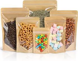 FireKylin 100 Pcs Resealable Bags, Clear Front Pouches, Brown, 3.5" x 5.5" FireKylin 100 Pcs Resealable Bags, Clear Front Pouches, Brown, 3.5" x 5.5"