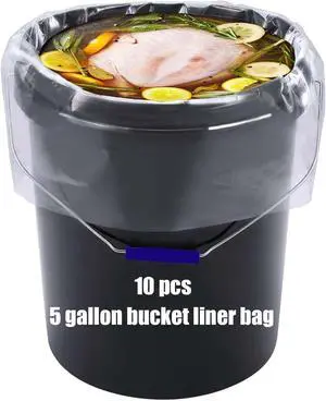 10 Pack 5 Mil Turkey Brining Bags for Marinating and Brining Turkey, 5 Gallon Bucket Liner Bags Heavy Duty Leak Proof Food Storage Bags for Turkey, Chicken, Beef, Thanksgiving (22 x 30 in) 10 Pack 5 Mil Turkey Brining Bags for Marinating and Brining Turkey, 5 Gallon Bucket Liner Bags Heavy Duty Leak Proof Food Storage Bags for Turkey, Chicken, Beef, Thanksgiving (22 x 30 in)