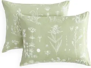 Floral Pillow Cases, Botanical Flower Cottagecore Pattern Printed, Set of 2 Soft Pillowcases Pillow Shams Covers, Sage Green, Standard Size 20x26 Inches Floral Pillow Cases, Botanical Flower Cottagecore Pattern Printed, Set of 2 Soft Pillowcases Pillow Shams Covers, Sage Green, Standard Size 20x26 Inches