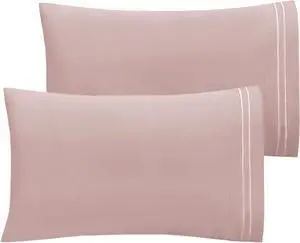 Hotel Luxury Queen Pillowcases Microfiber 20x30 inches Pillow Cases Set of 2 Soft, Cozy and Breathable Pillow Covers with Envelope Closure(2Piece, Queen/Standard, Dusty Pink) Hotel Luxury Queen Pillowcases Microfiber 20x30 inches Pillow Cases Set of 2 Soft, Cozy and Breathable Pillow Covers with Envelope Closure(2Piece, Queen/Standard, Dusty Pink)