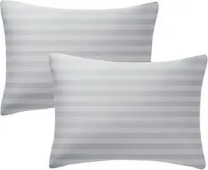 100% Cotton Toddler Pillowcases 13 x 18, Set of 2, Striped Gray 100% Cotton Toddler Pillowcases 13 x 18, Set of 2, Striped Gray