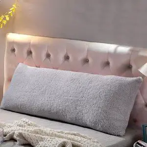 REAFORT Sherpa Body Pillow Cover 21"x54", Zipper Closure, (Silver Grey) REAFORT Sherpa Body Pillow Cover 21"x54", Zipper Closure, (Silver Grey)