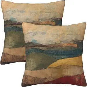 Landscape Throw Pillow Covers 18x18 Inch Set of 2 Western Decorative Cushion Cases for Couch Living Room Bedroom Landscape Throw Pillow Covers 18x18 Inch Set of 2 Western Decorative Cushion Cases for Couch Living Room Bedroom