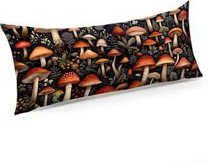 Microfiber Body Pillow Cover with Hidden Zipper,Comfortable Fabric,Floral Print Pattern Body Pillow Case,Lightweight and Breathable,The Size is 20 "X 54"(Mushroom-20) Microfiber Body Pillow Cover with Hidden Zipper,Comfortable Fabric,Floral Print Pattern Body Pillow Case,Lightweight and Breathable,The Size is 20 "X 54"(Mushroom-20)