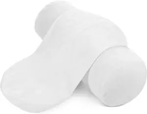 2 PCS Neck Roll Pillow Cover with Zipper, Round Neck Pillow Soft Bolster Pillows Covers White Breathable Cylinder Pillowcases for Cylindrical Cushion (16 X 6 Inch) 2 PCS Neck Roll Pillow Cover with Zipper, Round Neck Pillow Soft Bolster Pillows Covers White Breathable Cylinder Pillowcases for Cylindrical Cushion (16 X 6 Inch)