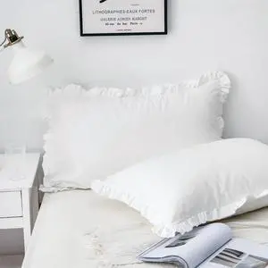 White Pillow Shams Standard Size Set of 2 (20 x 26), Ruffle Pillow Case Covers-100% Brushed Microfiber Super Cozy and Soft, Wrinkle-Free, Fade-Resistant Stain-Resistant Envelope Closure White Pillow Shams Standard Size Set of 2 (20 x 26), Ruffle Pillow Case Covers-100% Brushed Microfiber Super Cozy and Soft, Wrinkle-Free, Fade-Resistant Stain-Resistant Envelope Closure
