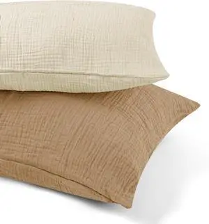 Muslin Toddler Pillowcase 13 X 18 Inches, 2 Pack Soft & Breathable 100% Cotton Toddler Pillow Case, 13" X 18" Travel Pillow Case Cover for Kids Boys Girls, Machine Washable (Oatmeal & Brown) Muslin Toddler Pillowcase 13 X 18 Inches, 2 Pack Soft & Breathable 100% Cotton Toddler Pillow Case, 13" X 18" Travel Pillow Case Cover for Kids Boys Girls, Machine Washable (Oatmeal & Brown)