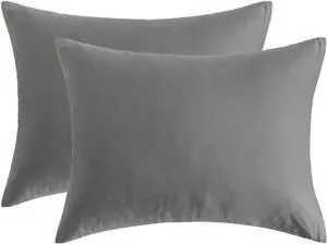 Standard Pillow Cases, 100% Egyptian Cotton Pillowcases with Hidden Zipper, 500 Thread Count, Zippered Pillow Covers,Set of 2 (20x26 Inch,Grey) Standard Pillow Cases, 100% Egyptian Cotton Pillowcases with Hidden Zipper, 500 Thread Count, Zippered Pillow Covers,Set of 2 (20x26 Inch,Grey)