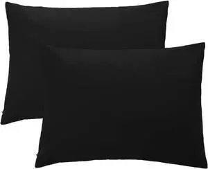 1800 Series Super Soft Brushed Microfiber Fabric Zipper Pillowcase, Luxury Cozy and Lightweight, Set of 2, Black, Standard, 20x26 Inches 1800 Series Super Soft Brushed Microfiber Fabric Zipper Pillowcase, Luxury Cozy and Lightweight, Set of 2, Black, Standard, 20x26 Inches