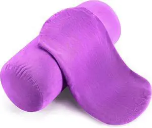 2 Pcs Neck Roll Pillow Case, 16 X 6 Inch Short Plush Purple 2 Pcs Neck Roll Pillow Case, 16 X 6 Inch Short Plush Purple