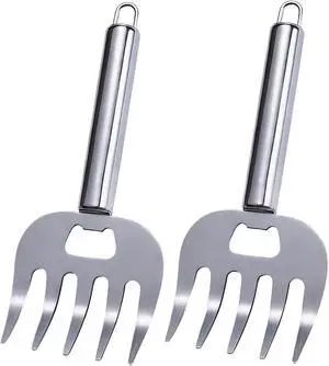 Stainless Steel Pulled Pork Tools for Shredding Meat, Sharp Stainless Steel Food Shredding Fork, Meat Shredder Claws for Shredding, Chicken Shredder, 7.2 inches, 2 Piece Stainless Steel Pulled Pork Tools for Shredding Meat, Sharp Stainless Steel Food Shredding Fork, Meat Shredder Claws for Shredding, Chicken Shredder, 7.2 inches, 2 Piece