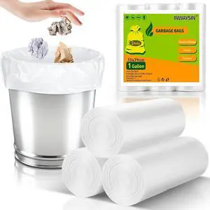 1 Gallon Small Trash Bags - 3 Rolls 105 Count Clear White 1 Gallon Garbage Bag Strong, Leakage-Free Unscented Thick Plastic Wastebasket Liners for Bathroom, Office, Kitchen Inwaysin 1 Gallon Small Trash Bags - 3 Rolls 105 Count Clear White 1 Gallon Garbage Bag Strong, Leakage-Free Unscented Thick Plastic Wastebasket Liners for Bathroom, Office, Kitchen Inwaysin