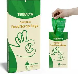 1.3 to 1.6 Gallon Compostable Trash Bags, 35 Count Green Compost Bags for Countertop Bin, Food Waste, Dispenser Packs Organic Biodegradable Bags BPI Certified Meet ASTM D6400 Standard 1.3 to 1.6 Gallon Compostable Trash Bags, 35 Count Green Compost Bags for Countertop Bin, Food Waste, Dispenser Packs Organic Biodegradable Bags BPI Certified Meet ASTM D6400 Standard
