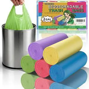 2 Gallon Small Bathroom Trash Bags - Colorful Biodegradable With Handles Mini Garbage Bags 100 Count Unscented Kitchen Car Office Little Wastebasket Liners 7.5 Liter Strong Thick Bulk Vincereon 2 Gallon Small Bathroom Trash Bags - Colorful Biodegradable With Handles Mini Garbage Bags 100 Count Unscented Kitchen Car Office Little Wastebasket Liners 7.5 Liter Strong Thick Bulk Vincereon