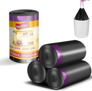 2.6 Gallon Drawstring Trash Bags, 40 Count Black 2.6 Gallon Drawstring Trash Bags, 40 Count Black