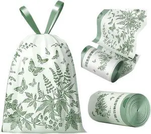 4 Gallon Small Trash Bags No-Tearing Drawstring 1.1 Mil Thick - 64 Count Small Garbage Bags Wormwood scent for Bathroom Kitchen Toilet Home Office and Bedroom (Green 64 Count) 4 Gallon Small Trash Bags No-Tearing Drawstring 1.1 Mil Thick - 64 Count Small Garbage Bags Wormwood scent for Bathroom Kitchen Toilet Home Office and Bedroom (Green 64 Count)