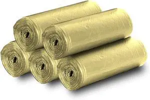 5 Rolls Small Trash Garbage Bags,4 Gallon 100 Counts (Golden) 5 Rolls Small Trash Garbage Bags,4 Gallon 100 Counts (Golden)