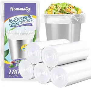 3 Gallon 180pcs Small Clear Trash Bags(Fit 2.6-3.2 Gal) Plastic Strong Clear Garbage Bags,Bathroom Trash Can Bin Liners,Waste Basket Liner,Fit 10-13 Liter, 2.5-2.6 Gallon,3.2Gallon(3-Clear180) 3 Gallon 180pcs Small Clear Trash Bags(Fit 2.6-3.2 Gal) Plastic Strong Clear Garbage Bags,Bathroom Trash Can Bin Liners,Waste Basket Liner,Fit 10-13 Liter, 2.5-2.6 Gallon,3.2Gallon(3-Clear180)