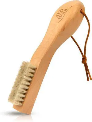 Laundry Brush Stain Remover Scrubber with Soft White Boar Bristles for Delicate Baby Clothes, Compact Design, Pre-Treat Clothing, Shoes and Fabrics Laundry Brush Stain Remover Scrubber with Soft White Boar Bristles for Delicate Baby Clothes, Compact Design, Pre-Treat Clothing, Shoes and Fabrics