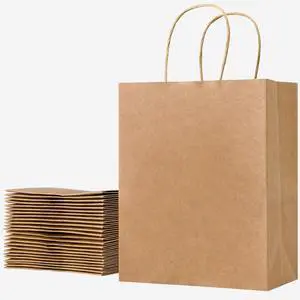 SUNCOLOR Brown Kraft Paper Gift Bags with Twisted Handles, 8x4.5x10 Inch, Medium, 25 Pack, for Shopping, Party Favors, Wedding SUNCOLOR Brown Kraft Paper Gift Bags with Twisted Handles, 8x4.5x10 Inch, Medium, 25 Pack, for Shopping, Party Favors, Wedding