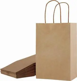 SUNCOLOR 24-Pack Brown Gift Bags with Handles, 8" Small Paper Bags for Goodies, Rustic Weddings, Business Events, DIY Crafts, Party Favors & Shopping SUNCOLOR 24-Pack Brown Gift Bags with Handles, 8" Small Paper Bags for Goodies, Rustic Weddings, Business Events, DIY Crafts, Party Favors & Shopping