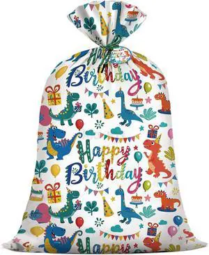 Extra Large Dinosaur Birthday Gift Bag Boys 36x56 Inch Jumbo Plastic Gift Bags XL Colorful Dino-Themed Kids Happy Birthday Pary Favors Decorations Extra Large Dinosaur Birthday Gift Bag Boys 36x56 Inch Jumbo Plastic Gift Bags XL Colorful Dino-Themed Kids Happy Birthday Pary Favors Decorations