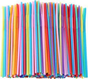 100 PCS Flexible Bendy Plastic Straws, 12.8" Extra Long Colorful Disposable Straws for Party Decorations, Fits 60 oz Tumblers & Large Cups 100 PCS Flexible Bendy Plastic Straws, 12.8" Extra Long Colorful Disposable Straws for Party Decorations, Fits 60 oz Tumblers & Large Cups