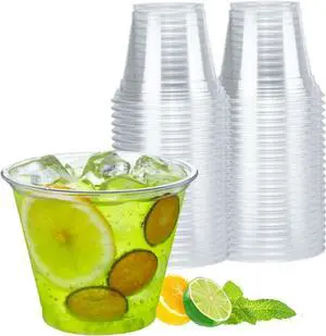 Artpreti 50 Pack 9 oz Clear Plastic Cups - Disposable for Iced Coffee, Cold Beverages, Wine - Wedding & Party Drinking Cups Artpreti 50 Pack 9 oz Clear Plastic Cups - Disposable for Iced Coffee, Cold Beverages, Wine - Wedding & Party Drinking Cups