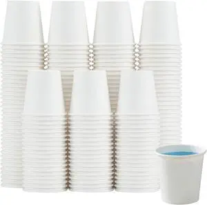 Clawsoff 100 Pack 3 oz White Paper Cups Disposable Small Mouthwash Cups Clawsoff 100 Pack 3 oz White Paper Cups Disposable Small Mouthwash Cups