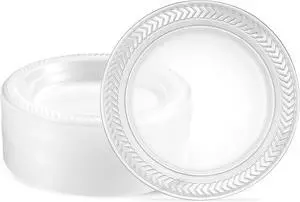 PLASTICPRO 80 Pack Clear Plastic Plates 6 Inch Durable Disposable Plastic Dinner Plates for Parties Events BBQ PLASTICPRO 80 Pack Clear Plastic Plates 6 Inch Durable Disposable Plastic Dinner Plates for Parties Events BBQ