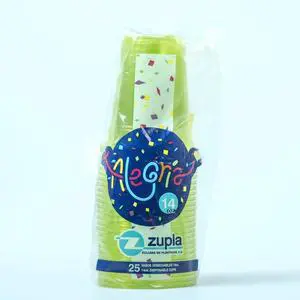 Alegria Color Party Cups, High - Quality Plastic, Sturdy and Modern Disposable Cups, Microwave - Safe | 1 Pack of 25 Cups, 14oz - Green Alegria Color Party Cups, High - Quality Plastic, Sturdy and Modern Disposable Cups, Microwave - Safe | 1 Pack of 25 Cups, 14oz - Green