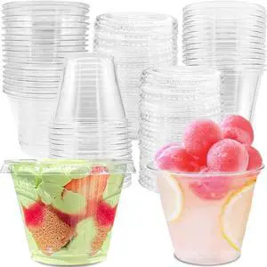 Qyyiguf 50 Pcs 9 Oz Reusable Plastic Dessert Cups with Flat Lids,Cold Party Drinking Cups for Coffee,Fruit,Ice Cream,Iced Cold Drinks,BBQ,Thanksgiving,Halloween,Juice Party(No Hole) Qyyiguf 50 Pcs 9 Oz Reusable Plastic Dessert Cups with Flat Lids,Cold Party Drinking Cups for Coffee,Fruit,Ice Cream,Iced Cold Drinks,BBQ,Thanksgiving,Halloween,Juice Party(No Hole)