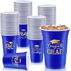 Yinder 48 Pcs Disposable Graduation Party Plastic Cups, 16 oz Graduations Decorations 2026 Grad Stadium Cups, Hot Cold Drinks for Graduation Party Favors (Blue and Gold) Yinder 48 Pcs Disposable Graduation Party Plastic Cups, 16 oz Graduations Decorations 2026 Grad Stadium Cups, Hot Cold Drinks for Graduation Party Favors (Blue and Gold)