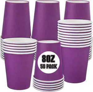 50 Pack 8oz Purple Paper Cups Disposable Paper Coffee Cups 50 Pack 8oz Purple Paper Cups Disposable Paper Coffee Cups
